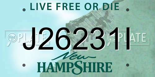 J26231I New Hampshire License Plate