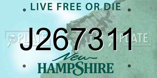J267311 New Hampshire License Plate