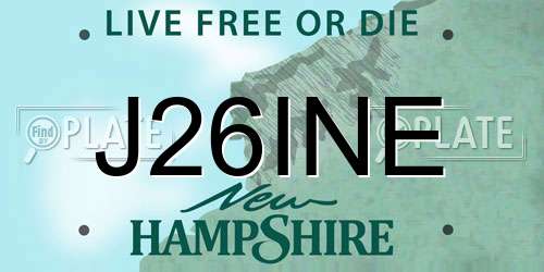 J26INE New Hampshire License Plate