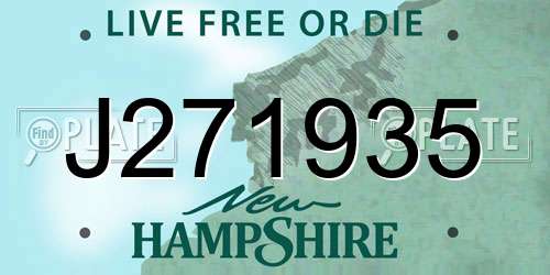J271935 New Hampshire License Plate