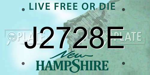 J2728E New Hampshire License Plate