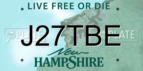 J27TBE New Hampshire License Plate