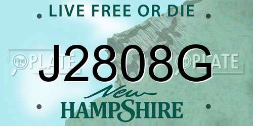 J2808G New Hampshire License Plate