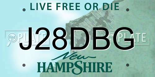 J28DBG New Hampshire License Plate