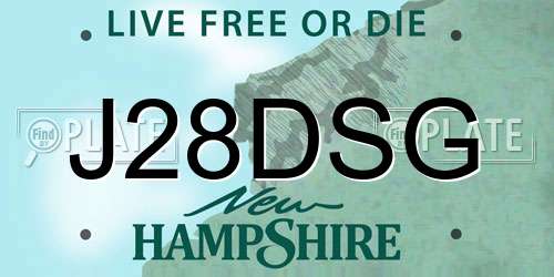J28DSG New Hampshire License Plate
