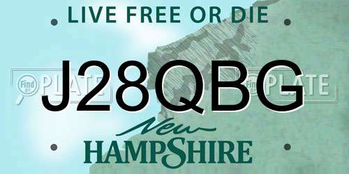 J28QBG New Hampshire License Plate