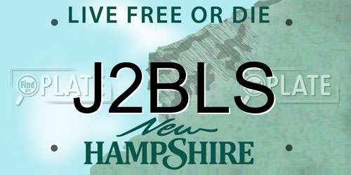 J2BLS New Hampshire License Plate