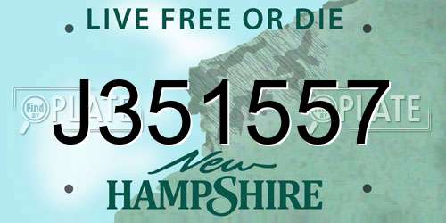 J351557 New Hampshire License Plate