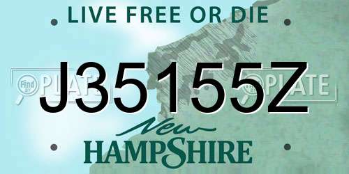 J35155Z New Hampshire License Plate
