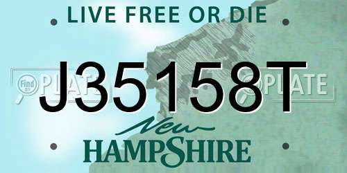 J35158T New Hampshire License Plate