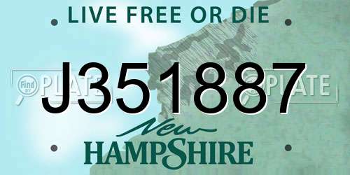 J351887 New Hampshire License Plate