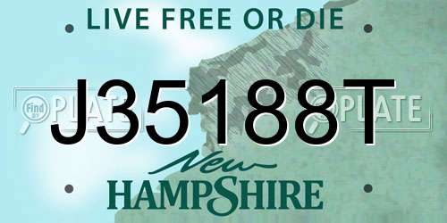 J35188T New Hampshire License Plate