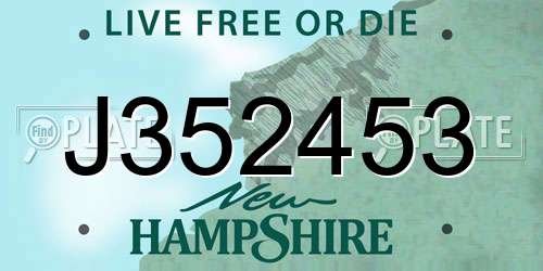 J352453 New Hampshire License Plate