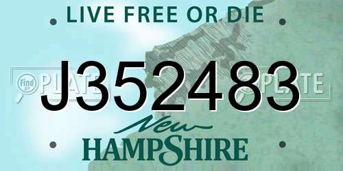 J352483 New Hampshire License Plate