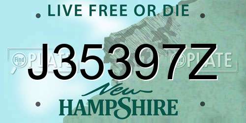 J35397Z New Hampshire License Plate