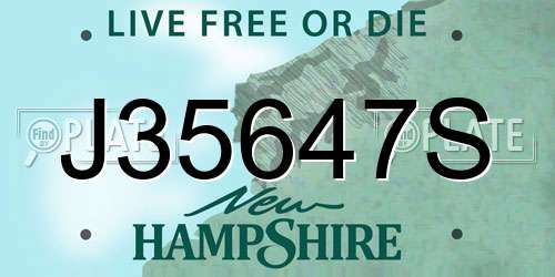 J35647S New Hampshire License Plate