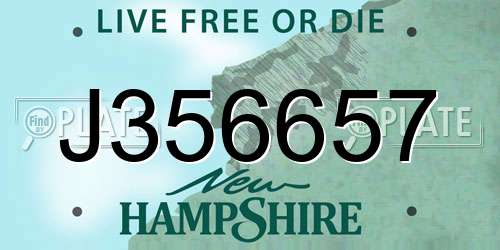 J356657 New Hampshire License Plate