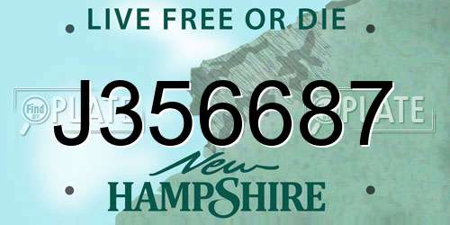 J356687 New Hampshire License Plate