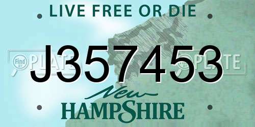 J357453 New Hampshire License Plate