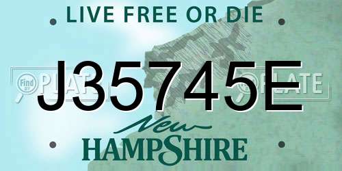 J35745E New Hampshire License Plate