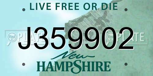 J359902 New Hampshire License Plate