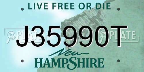 J35990T New Hampshire License Plate