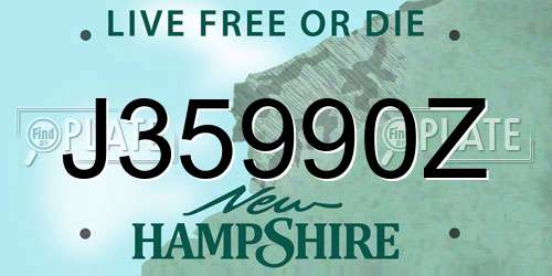 J35990Z New Hampshire License Plate