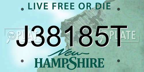 J38185T New Hampshire License Plate
