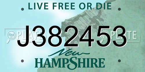 J382453 New Hampshire License Plate