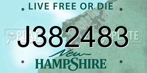 J382483 New Hampshire License Plate