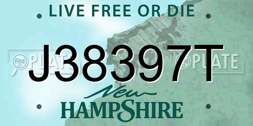 J38397T New Hampshire License Plate