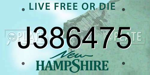 J386475 New Hampshire License Plate