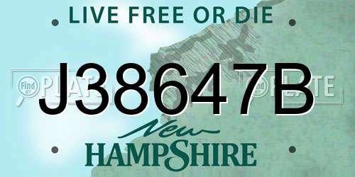 J38647B New Hampshire License Plate