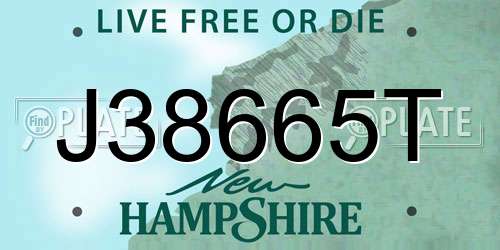 J38665T New Hampshire License Plate