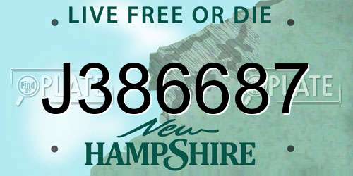 J386687 New Hampshire License Plate