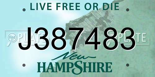 J387483 New Hampshire License Plate