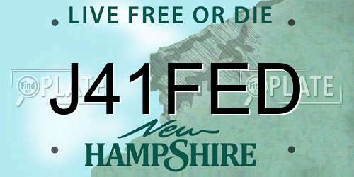J41FED New Hampshire License Plate
