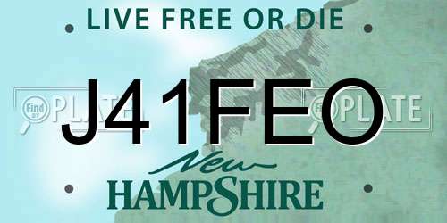 J41FEO New Hampshire License Plate