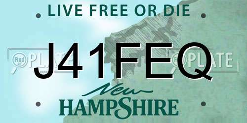 J41FEQ New Hampshire License Plate