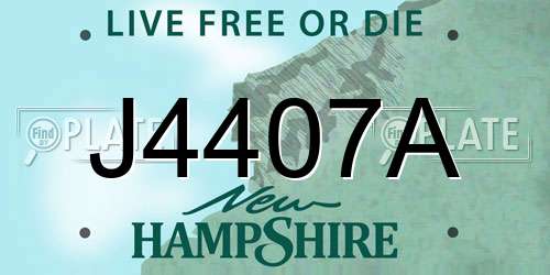 J4407A New Hampshire License Plate