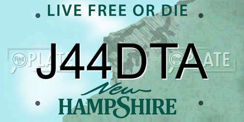 J44DTA New Hampshire License Plate