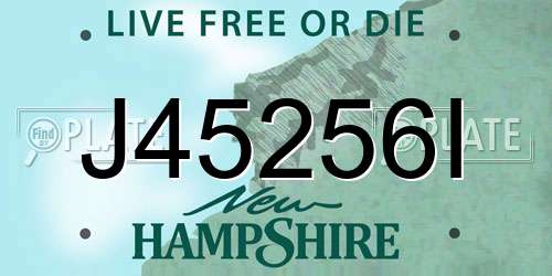 J45256I New Hampshire License Plate