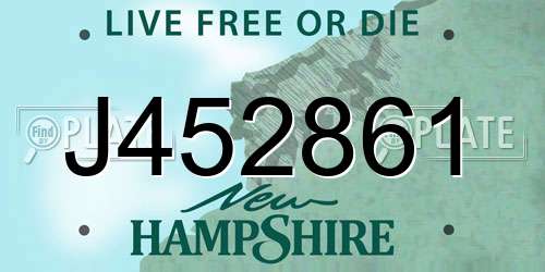 J452861 New Hampshire License Plate