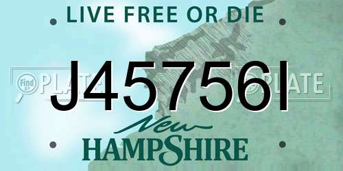 J45756I New Hampshire License Plate