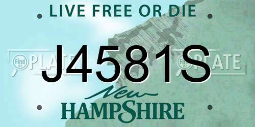 J4581S New Hampshire License Plate