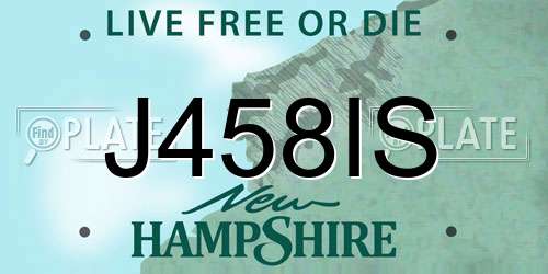 J458IS New Hampshire License Plate
