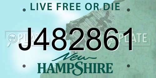 J482861 New Hampshire License Plate