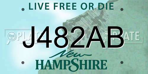 J482AB New Hampshire License Plate