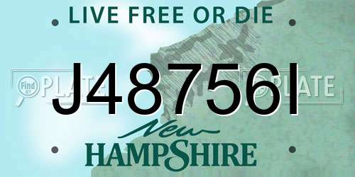 J48756I New Hampshire License Plate
