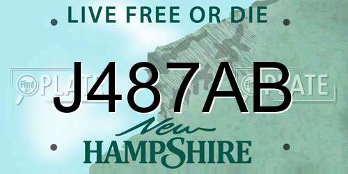J487AB New Hampshire License Plate
